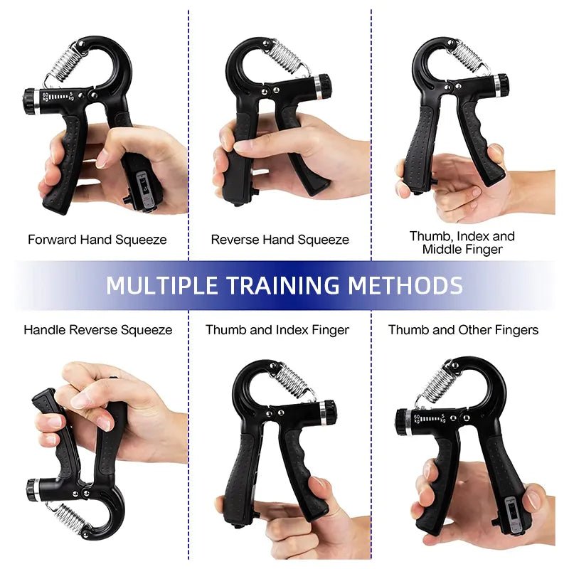 Adjustable Hand Grip Strengthener with Digital Counter – 10–60kg Hand Gripper for Forearm, Wrist & Finger Exercise - Saadiq.pk
