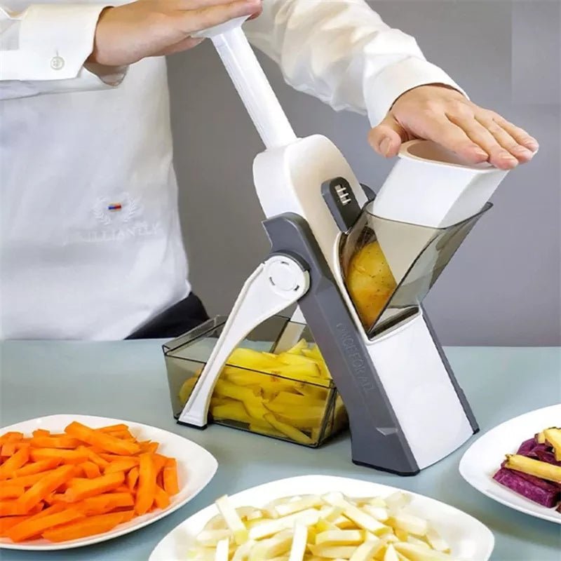 Adjustable Mandoline Slicer – Manual Vegetable Cutter with Storage Container - Saadiq.pk