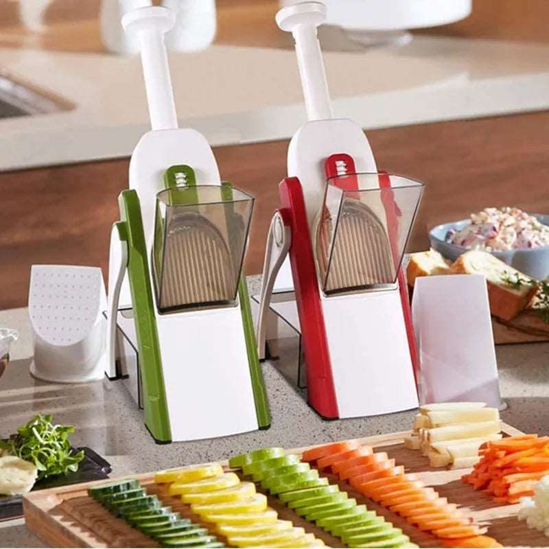 Adjustable Mandoline Slicer – Manual Vegetable Cutter with Storage Container - Saadiq.pk