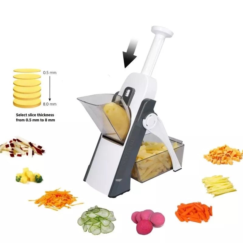 Adjustable Mandoline Slicer – Manual Vegetable Cutter with Storage Container - Saadiq.pk