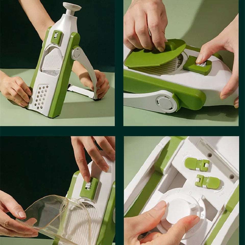 Adjustable Mandoline Slicer – Manual Vegetable Cutter with Storage Container - Saadiq.pk