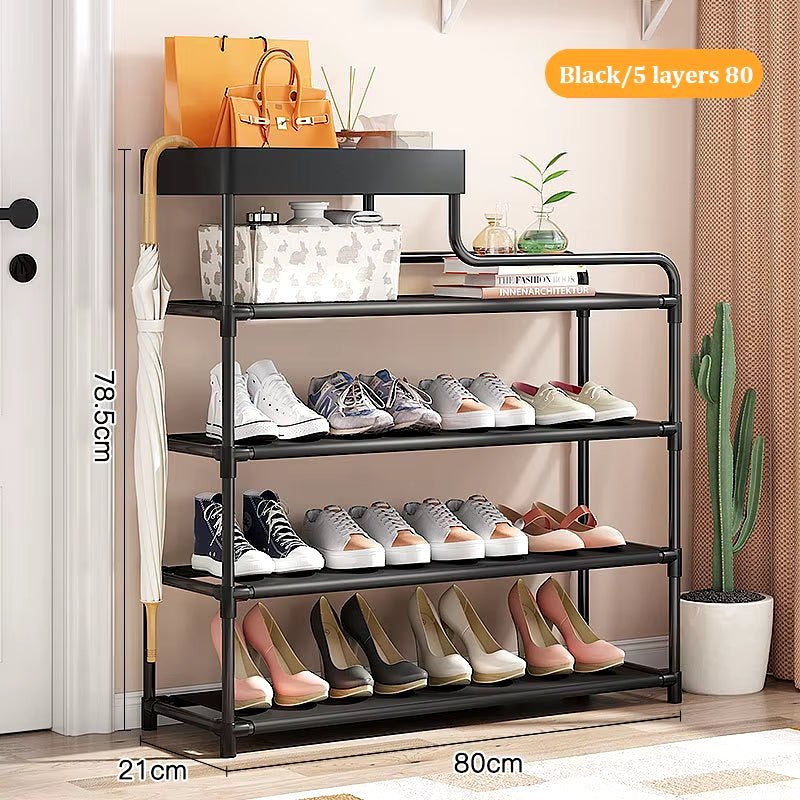 Adjustable Shoe Rack Organizer with Storage Shelf – Space - Saving Shoe Storage - Saadiq.pk