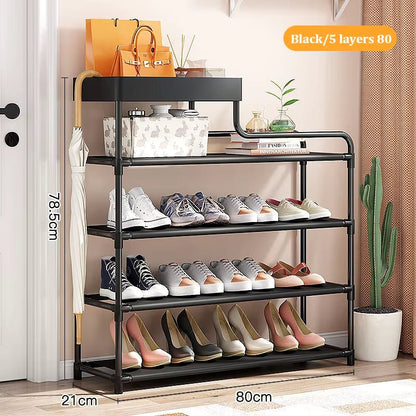 Adjustable Shoe Rack Organizer with Storage Shelf – Space - Saving Shoe Storage - Saadiq.pk