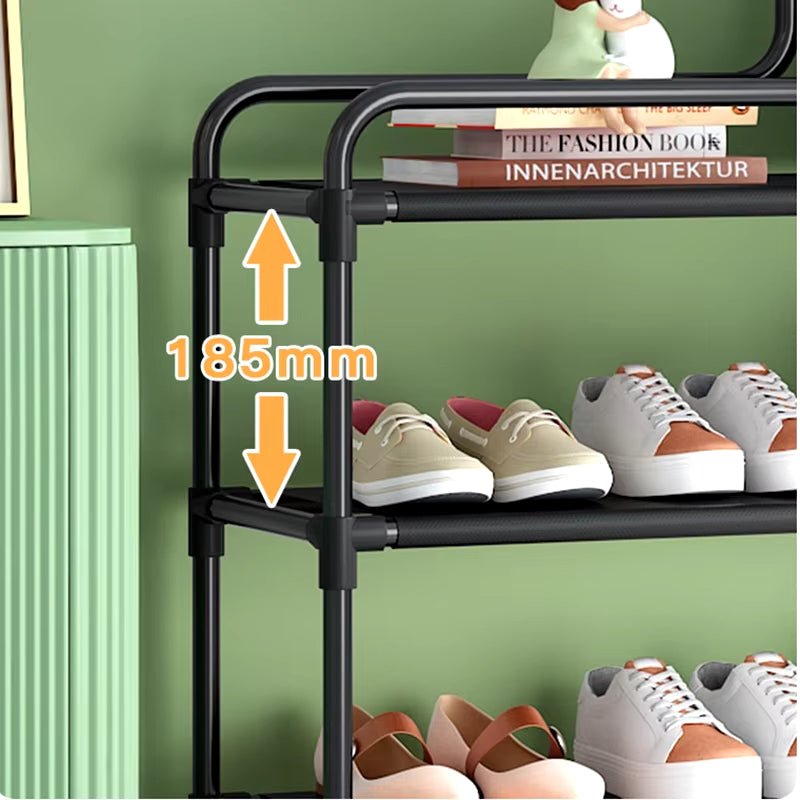 Adjustable Shoe Rack Organizer with Storage Shelf – Space - Saving Shoe Storage - Saadiq.pk