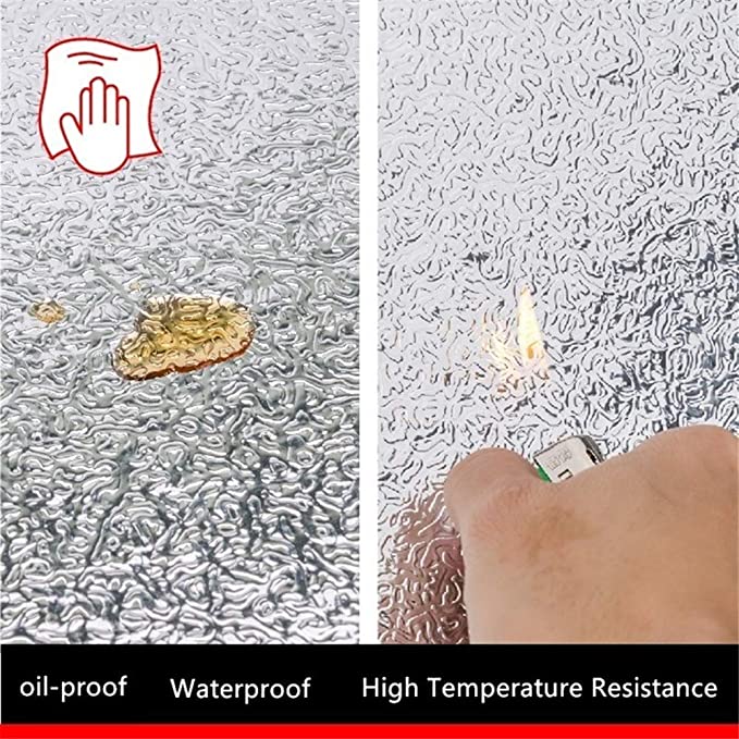 Aluminum Foil Roll 60x200cm – Self Adhesive, Oil & Waterproof Sticker - Saadiq.pk