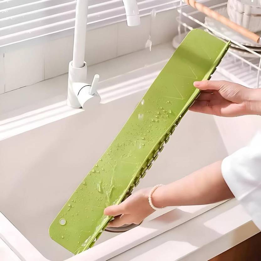 Anti - Splash Sink Splash Guard with Flexible Silicone Design – Water Stopper for Kitchen & Bathroom Sinks - Saadiq.pk