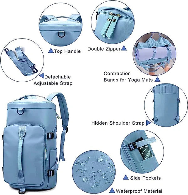Solo Travel Bag 3-in-1 Travel Backpack with Shoe Compartment | Large Capacity Waterproof Gym & Weekend Bag