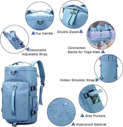 Solo Travel Bag 3-in-1 Travel Backpack with Shoe Compartment | Large Capacity Waterproof Gym & Weekend Bag