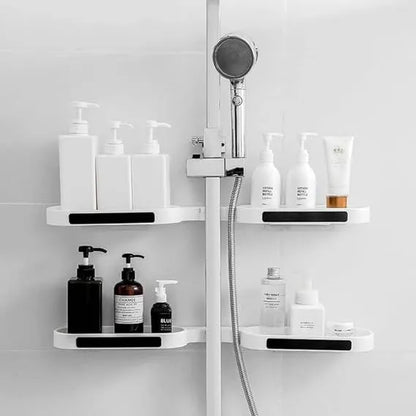 Punch-Free 360° Rotating Bathroom Rack – Wall-Mounted Storage Organizer