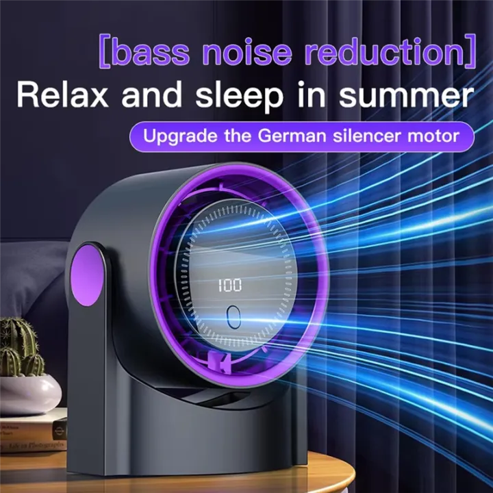 Portable Mini Circulating Fan with LED Display – Rechargeable Desktop Cooling Fan