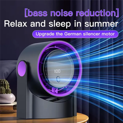Portable Mini Circulating Fan with LED Display – Rechargeable Desktop Cooling Fan