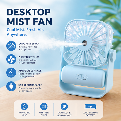 Desktop Mist Fan Portable USB Cooling Fan