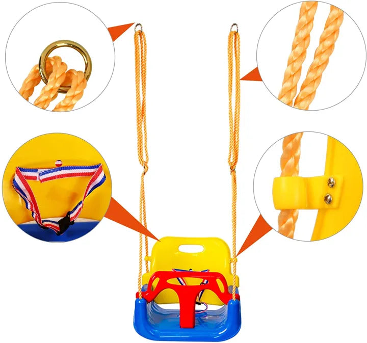 3-in-1 Kids Swing Seat – Adjustable Indoor & Outdoor Baby Swing with Safety Bar