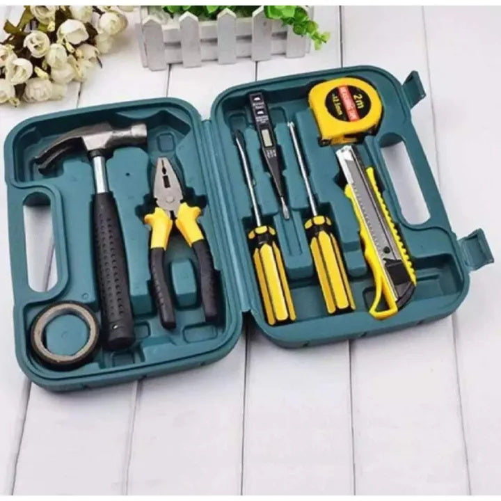 9-Piece Home Repair Tool Kit with Portable Toolbox