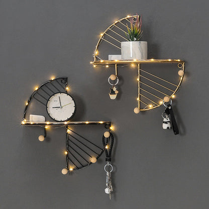 Modern Minimalist Semi-Circular Rectangular Wall Shelf – Creative Wall Décor Rack