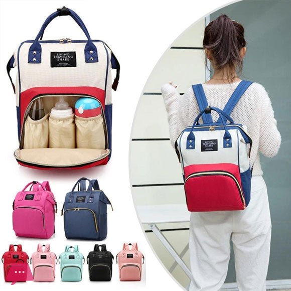 Baby Care Mummy Bag – Large Capacity Travel Diaper Backpack with Insulated Bottle Pockets - Saadiq.pk