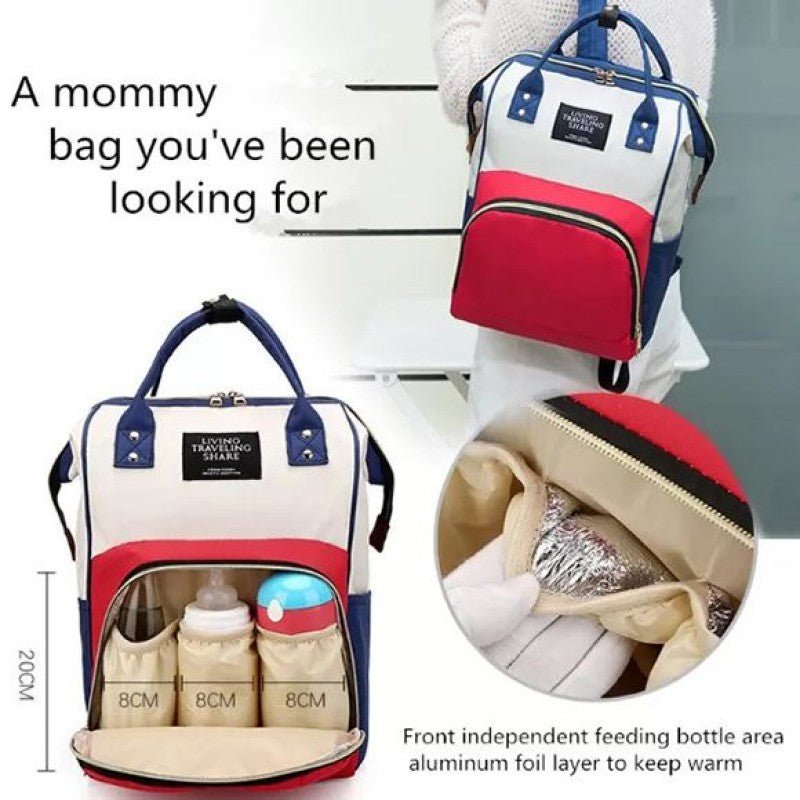 Baby Care Mummy Bag – Large Capacity Travel Diaper Backpack with Insulated Bottle Pockets - Saadiq.pk