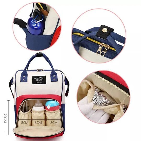 Baby Care Mummy Bag – Large Capacity Travel Diaper Backpack with Insulated Bottle Pockets - Saadiq.pk