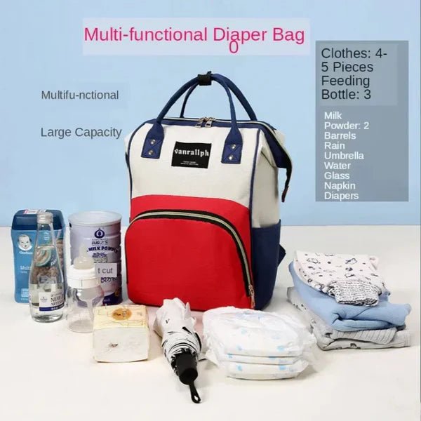 Baby Care Mummy Bag – Large Capacity Travel Diaper Backpack with Insulated Bottle Pockets - Saadiq.pk