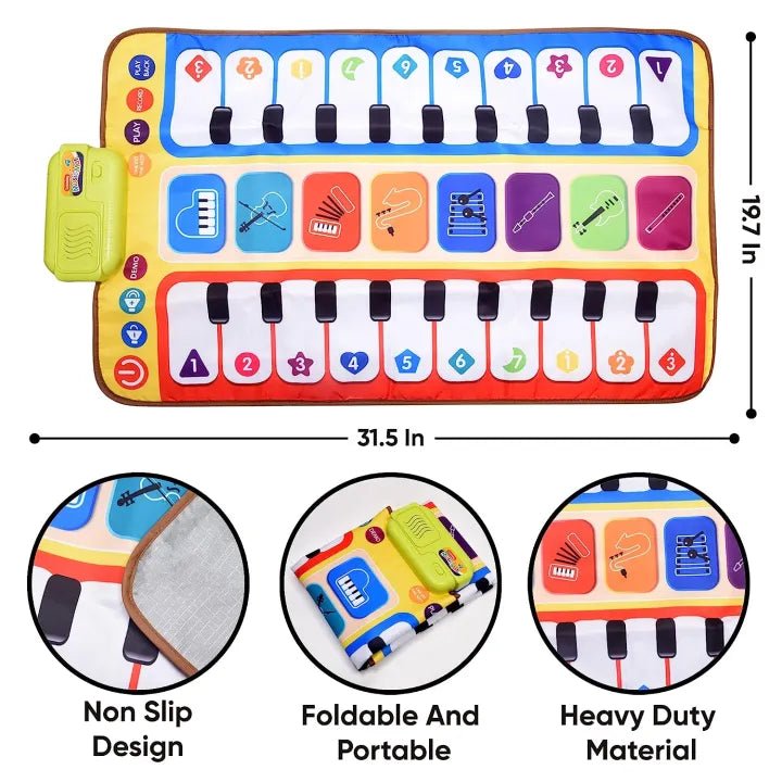 Baby Musical Piano Play Mat – Touch & Step Music Mat for Kids MEDIUM - Saadiq.pk