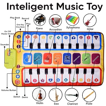 Baby Musical Piano Play Mat – Touch & Step Music Mat for Kids MEDIUM - Saadiq.pk