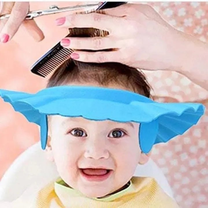 Baby Shampoo Bath Cap – Soft EVA Adjustable Hair Wash Protection Hat for Kids - Saadiq.pk