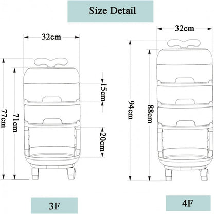 Baby Supplies Multi - Purpose Trolley | Portable Nursery Storage Organizer | 4 Layer - Saadiq.pk