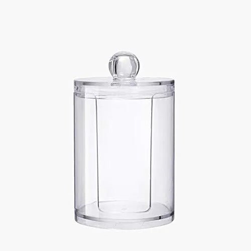 Bamboo Makeup Cotton Swabs Organizer – Eco - Friendly Storage Box with Lid - Saadiq.pk