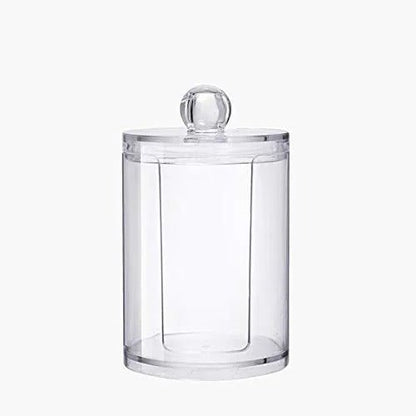 Bamboo Makeup Cotton Swabs Organizer – Eco - Friendly Storage Box with Lid - Saadiq.pk