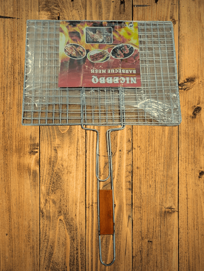 BBQ Stainless Steel Hand Grill – Non - Stick Portable Grilling - Saadiq.pk