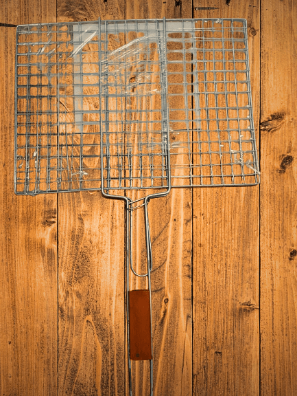 BBQ Stainless Steel Hand Grill – Non - Stick Portable Grilling - Saadiq.pk