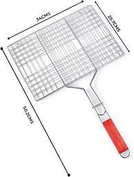BBQ Stainless Steel Hand Grill – Non - Stick Portable Grilling - Saadiq.pk