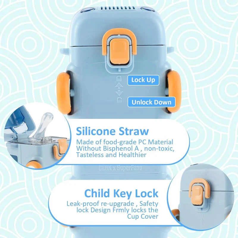 Bus design straw water bottle for children - buy in Pakistan
