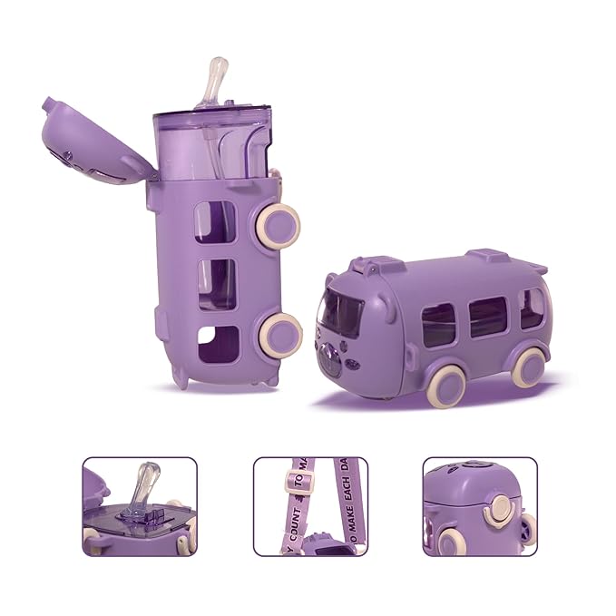 Bus Shape Water Bottle for Kids – Cute & Leak - Proof - Saadiq.pk