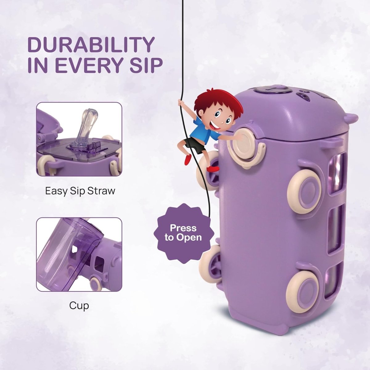 Bus Shape Water Bottle for Kids – Cute & Leak - Proof - Saadiq.pk