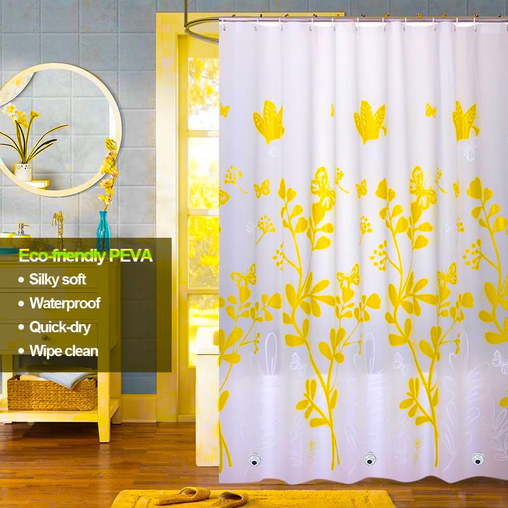 Butterfly Shower Curtain – Colorful Bathroom Decor, Waterproof Polyester - Saadiq.pk