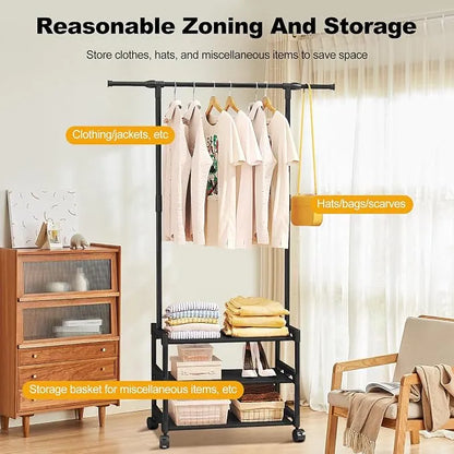 Multifunctional Cloth Rack With Wheels
