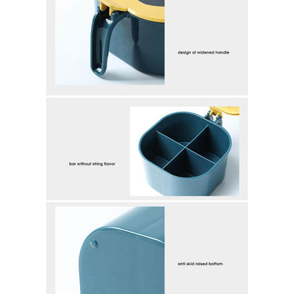 4 Grid Masala Box with Spoons – Spice Storage Organizer