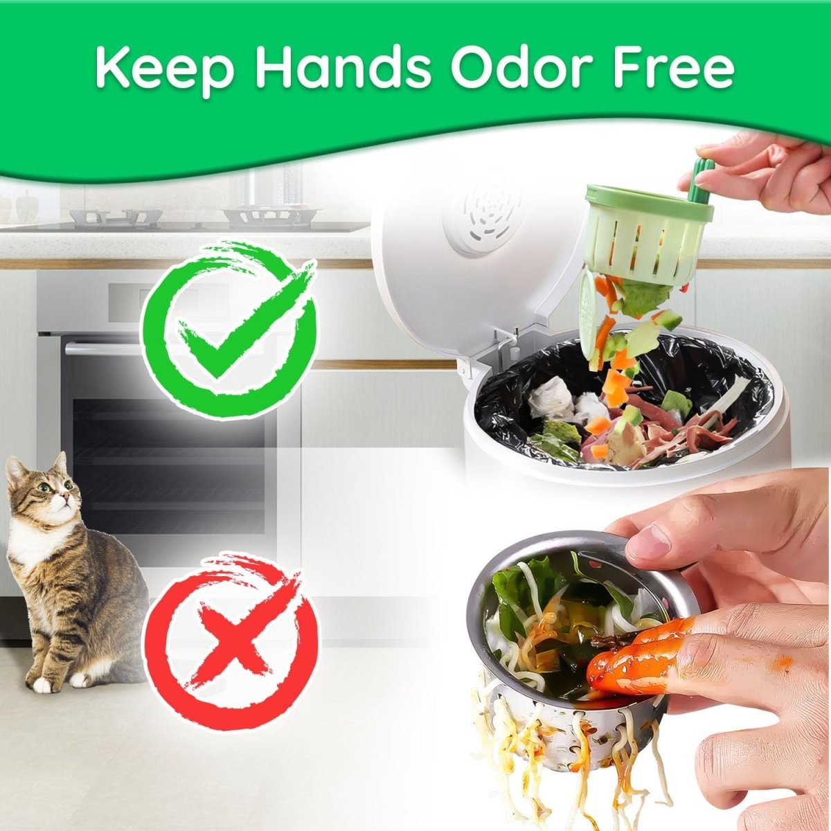 Cactus Sink Drain Basket | Kitchen Sink Strainer with Hands - free Waste Removal - Saadiq.pk