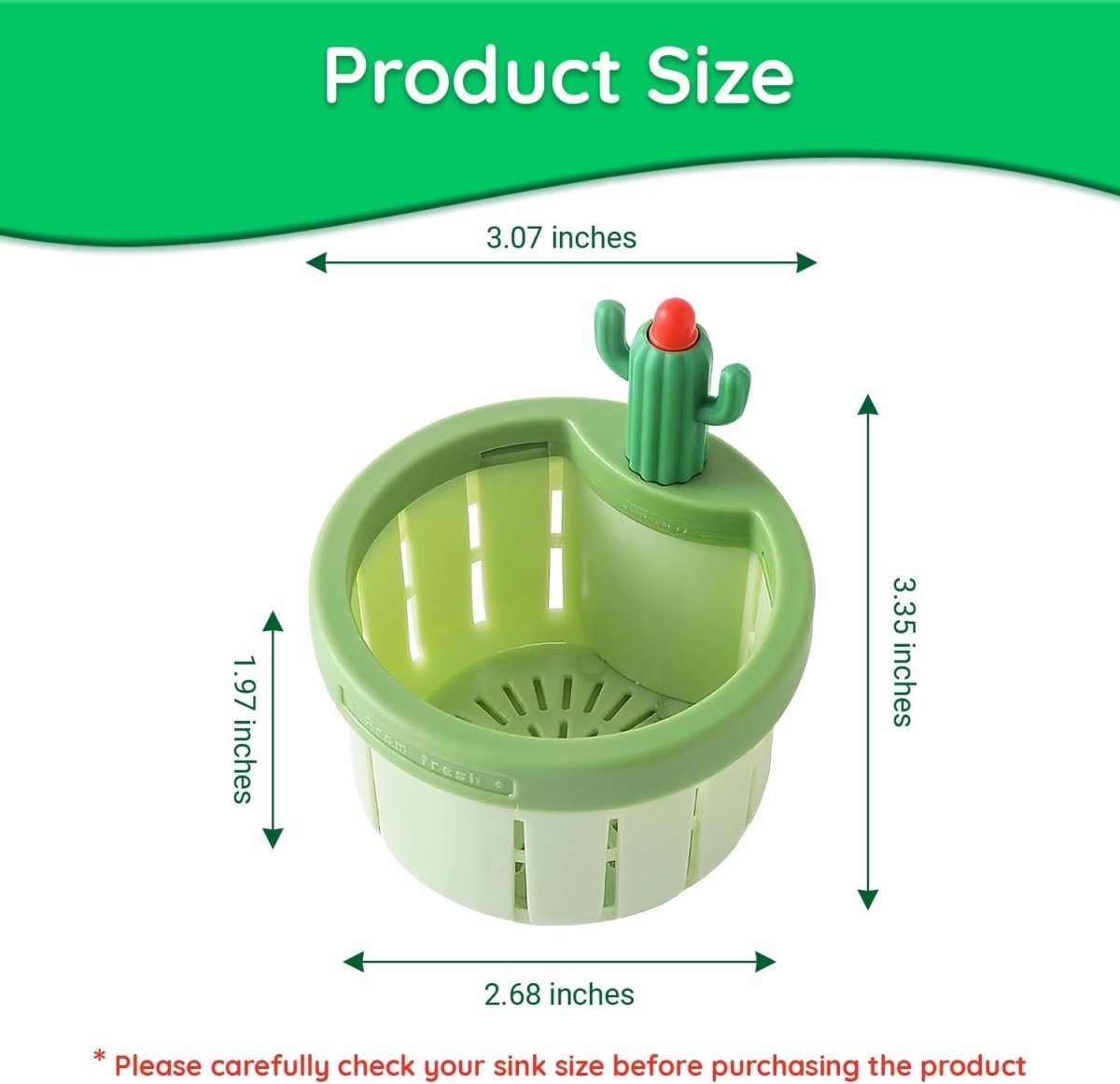 Cactus Sink Drain Basket | Kitchen Sink Strainer with Hands - free Waste Removal - Saadiq.pk