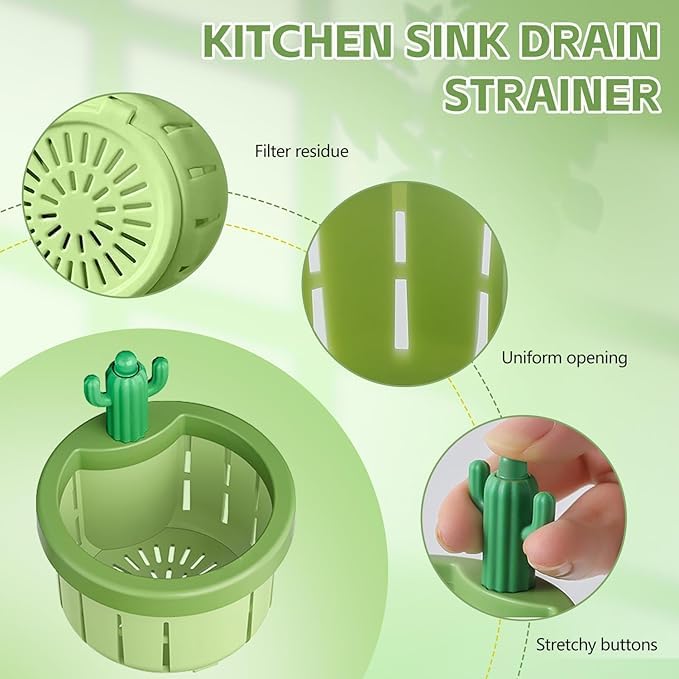 Cactus Sink Drain Basket | Kitchen Sink Strainer with Hands - free Waste Removal - Saadiq.pk