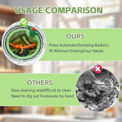 Cactus Sink Drain Basket | Kitchen Sink Strainer with Hands - free Waste Removal - Saadiq.pk