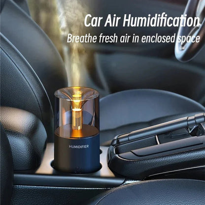 Candle Light Electric Humidifier | Flame Effect Aroma Diffuser for Home & Office - Saadiq.pk