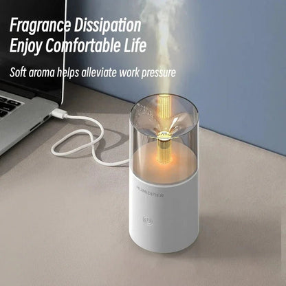 Candle Light Electric Humidifier | Flame Effect Aroma Diffuser for Home & Office - Saadiq.pk