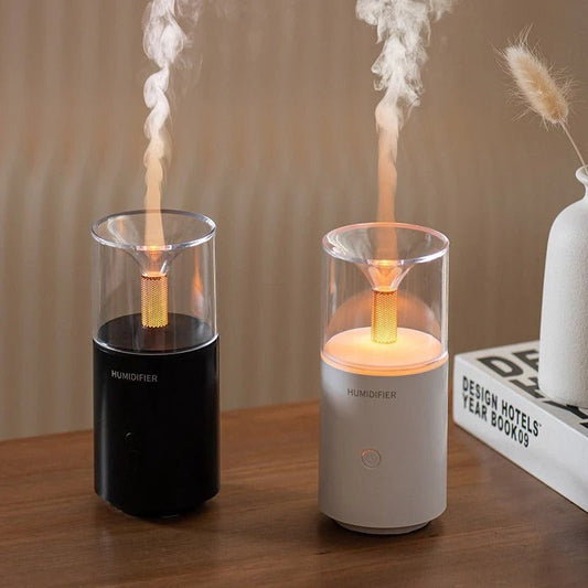 Candle Light Electric Humidifier | Flame Effect Aroma Diffuser for Home & Office - Saadiq.pk