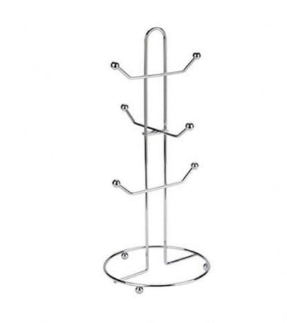 Chrome Metal 6-Cup Holder – Sturdy & Space-Saving