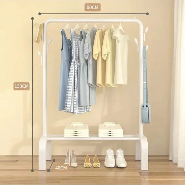 Cloth Hanging Stand with Wheels – Portable Garment Rack Organizer - Saadiq.pk