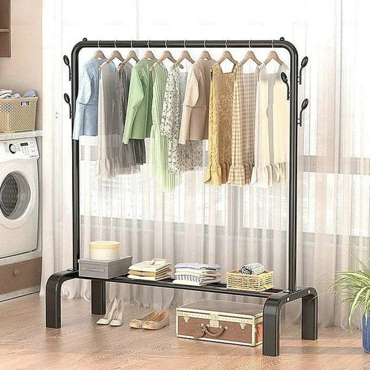 Cloth Hanging Stand with Wheels – Portable Garment Rack Organizer - Saadiq.pk