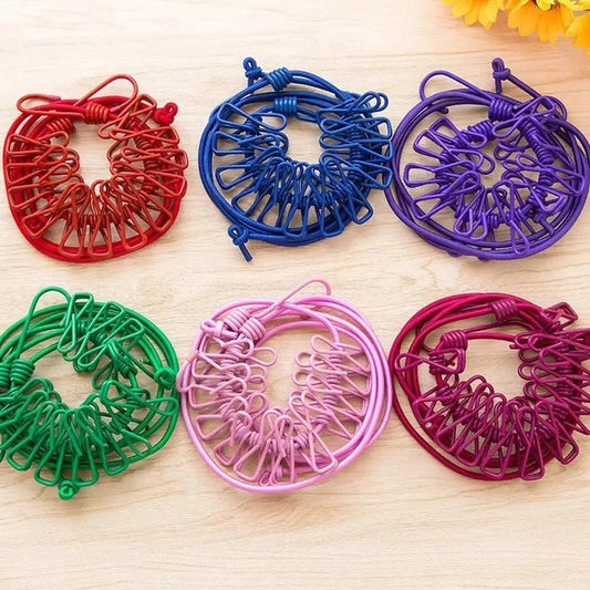 Clothes Drying Rope With 12 Clips - Saadiq.pk