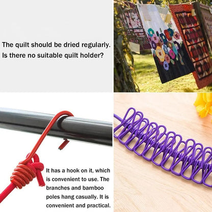 Clothes Drying Rope With 12 Clips - Saadiq.pk